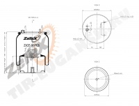 Пневморессора 887MBK6/887NP04 металлический стакан DAF