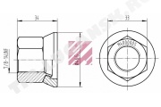 Гайка колеса 7/8"-14UNF h=35/33