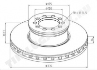 Диск тормозной 335*34 перед. Диск тормозной 335*34 перед.