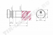 Шпилька колеса М22*1.5*64
