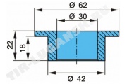 Втулка пальца полурессоры 30*42*62*22 Втулка пальца полурессоры 30*42*62*22