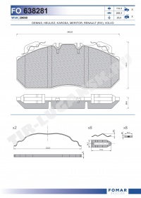 Колодки тормозные 249*114*28 Колодки тормозные 249*114*28
