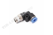 Соединитель уголок 1/4'/D6мм пластик