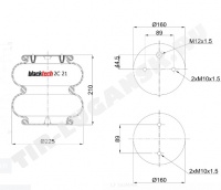 Пневморессора (бублик с метал) M12*1.5