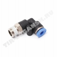 Соединитель уголок 1/4'/D8мм пластик