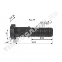 Шпилька колеса М22*1.5*83