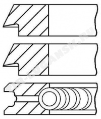 Кольца компрессора 75.0mm 2/2/4 Кольца компрессора 75.0mm 2/2/4